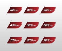 Discount offer tag icon or Shopping coupon symbol with percentage sign for marketing discount sticker banner vector