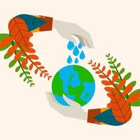 save water and save the earth concept. background greeting card or poster for campaign vector