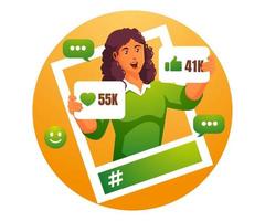 social media influencers get a lot of attention vector