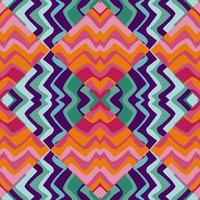 Creative zigzag mosaic seamless pattern. Hand drawn wave tile endless wallpaper. Abstract line ornament. vector