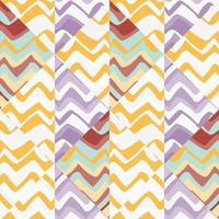 Creative zigzag mosaic seamless pattern. Hand drawn wave tile endless wallpaper. Abstract line ornament. vector