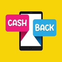 Creative vector illustration of cash back, cashback return, money refund tag isolated on background. Art design sticker, labels, emblem advertisement banner template.