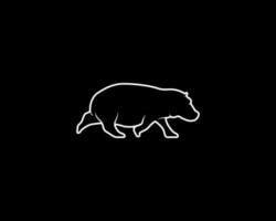 hippopotamus outline vector silhouette