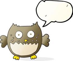 freehand drawn speech bubble cartoon owl vector