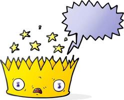 freehand drawn speech bubble cartoon magic crown vector