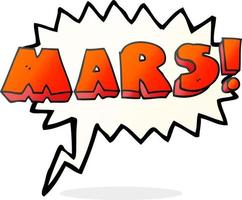 freehand drawn speech bubble cartoon Mars text symbol vector