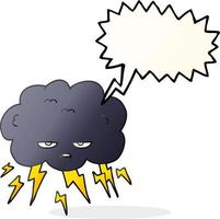 freehand drawn speech bubble cartoon thundercloud vector