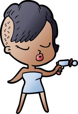 cartoon pretty hipster girl