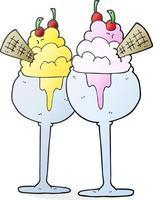 freehand drawn cartoon ice cream vector