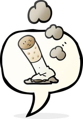 freehand drawn speech bubble cartoon cigarette