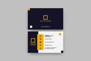 dark business card design with modern style and vector format. Using dark, yellow and white color scheme.