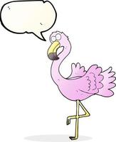 freehand drawn speech bubble cartoon flamingo vector