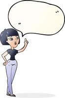 freehand drawn speech bubble cartoon woman asking question vector