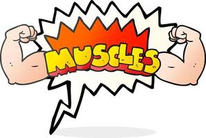 freehand drawn speech bubble cartoon muscles symbol vector