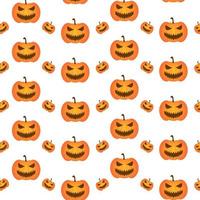 Horror Halloween Pumpkin Pattern Design Orange Vector Background