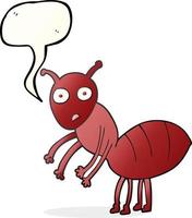 freehand drawn speech bubble cartoon ant vector