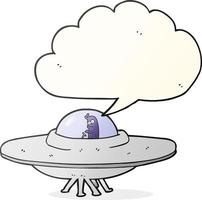 freehand drawn speech bubble cartoon flying saucer vector