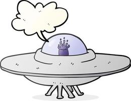 freehand drawn speech bubble cartoon flying saucer vector