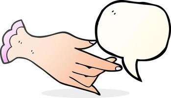 freehand drawn speech bubble cartoon hand vector