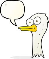 freehand drawn speech bubble cartoon ostrich head vector