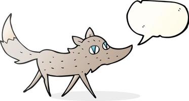 freehand drawn speech bubble cartoon little wolf vector