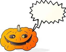 freehand drawn speech bubble cartoon pumpkin vector