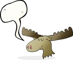 freehand drawn speech bubble cartoon moose vector