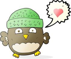 freehand drawn speech bubble cartoon cute owl vector