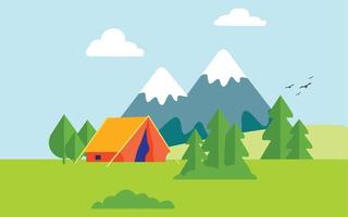 natural scenery illustration illustration of camping site vector