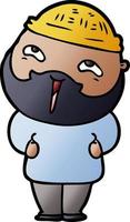 cartoon happy bearded man vector