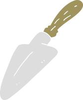 flat color illustration of trowel vector