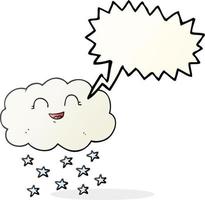 freehand drawn speech bubble cartoon cloud snowing vector