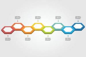 timeline graph chart template for infographic for presentation for 8 element vector