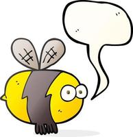 Abeja de dibujos animados de burbujas de discurso dibujado a mano alzada vector