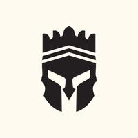 Spartan king logo illustration design vector