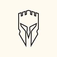 Spartan Fortress logo illustration design vector