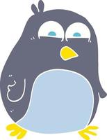 flat color illustration of penguin vector