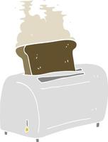 flat color illustration of toaster vector