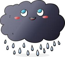 Nube de lluvia de dibujos animados dibujados a mano alzada vector