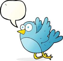 freehand drawn speech bubble cartoon bird vector