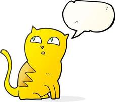 freehand drawn speech bubble cartoon cat vector