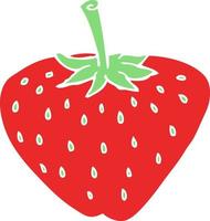 flat color illustration of strawberry vector