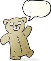 freehand drawn speech bubble cartoon teddy bear vector