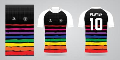 colorful football jersey sport design template vector