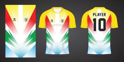 colorful football jersey sport design template vector