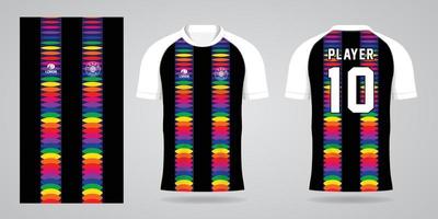 colorful football jersey sport design template vector