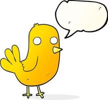 freehand drawn speech bubble cartoon bird vector