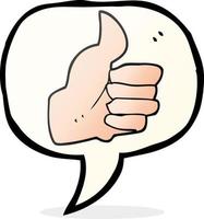 freehand drawn speech bubble cartoon thumbs up symbol vector