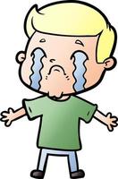 cartoon man crying vector