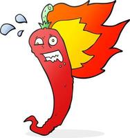 hot chilli pepper freehand drawn cartoon vector